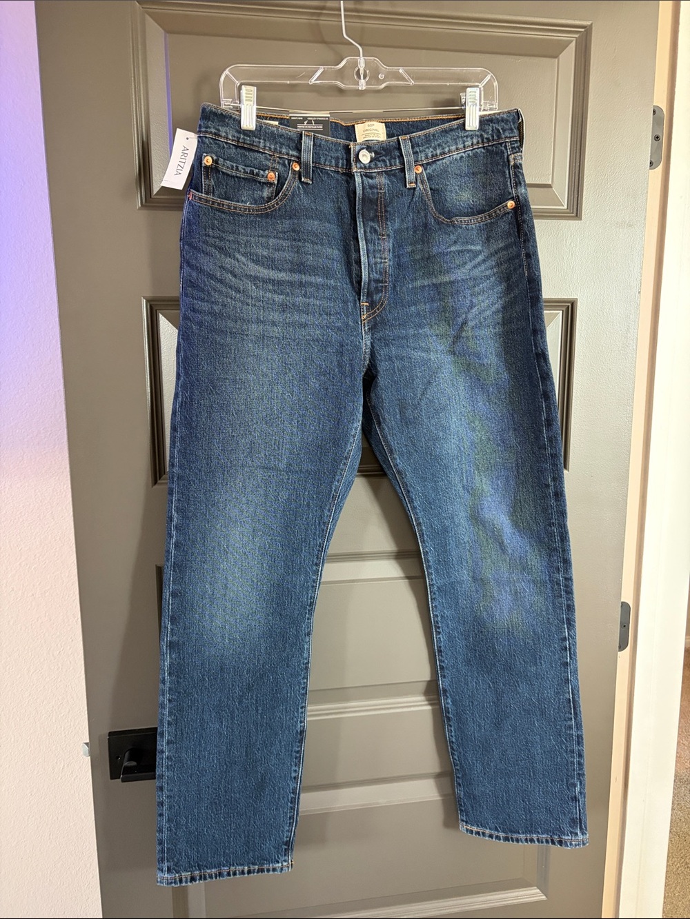 NWT 501 Original Levi's Women's Straight-Leg Jeans in Dark Blue Wash